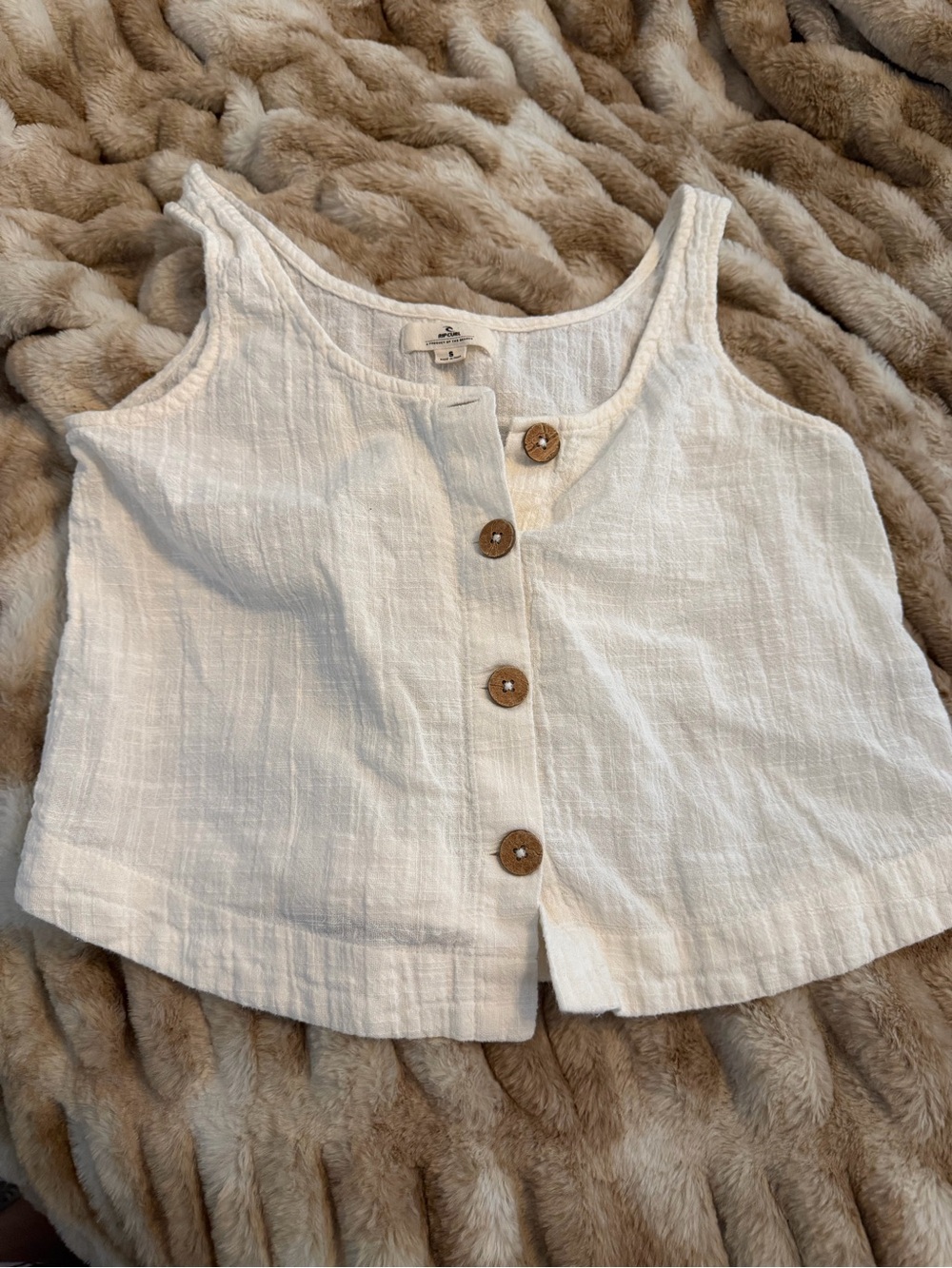 Rip Curl Cream Button-Front Tank